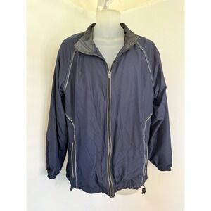 Roundtree & Yorke Sport Mens Jacket Blue Windbreaker Vintage Medium Pockets‎ GUC